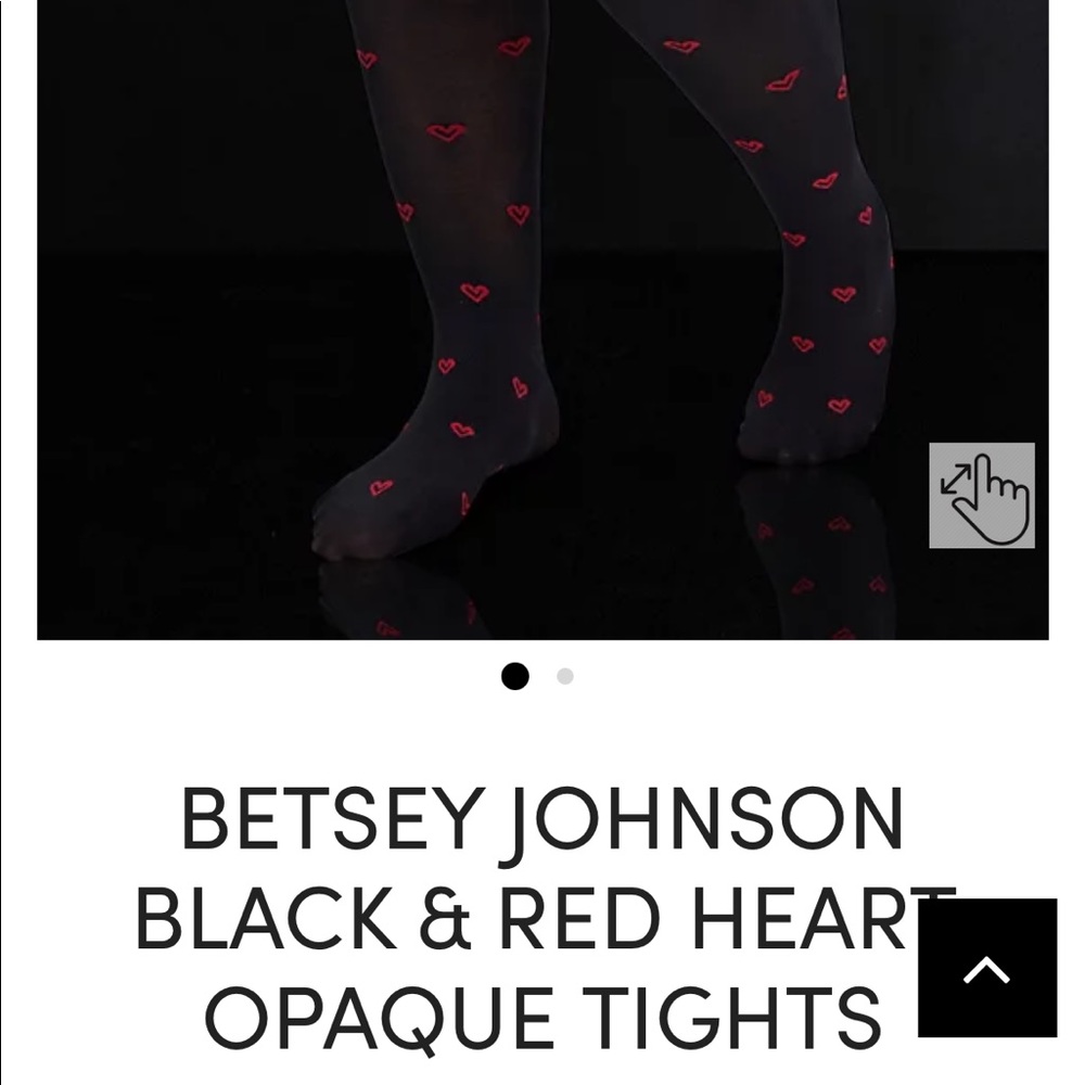 BETSEY JOHNSON BLACK & RED HEART OPAQUE TIGHTS (NWT)